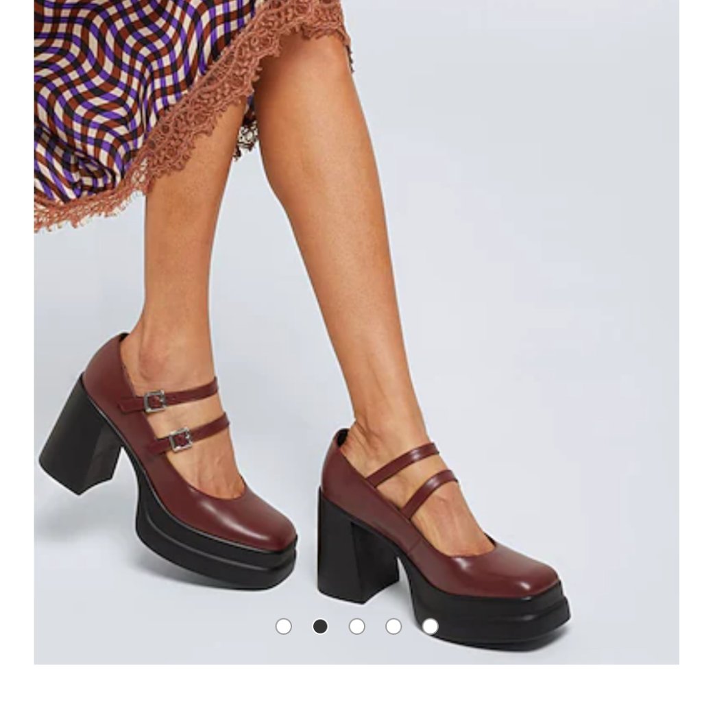 8 By Yoox - Burgundy Mary Jane Pump